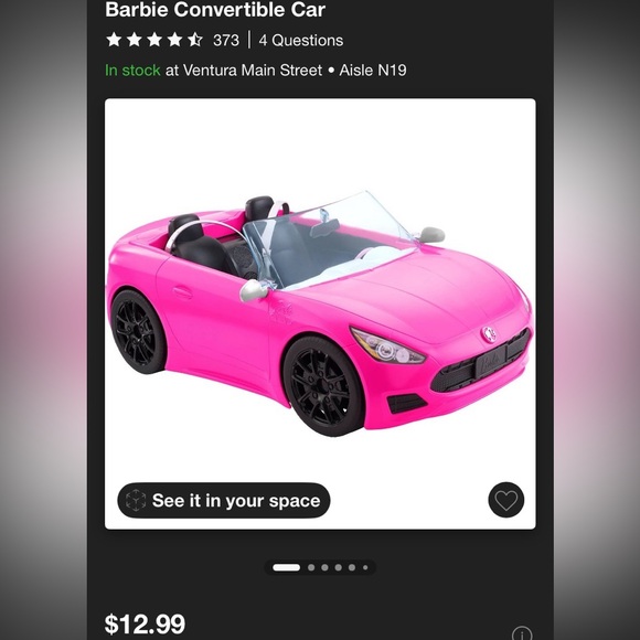 Pink Convertible Toy Car - Picture 2 of 7